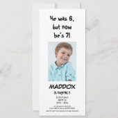 Simple Personal Photo 7th Birthday with QR Code Kaart (Voorkant)