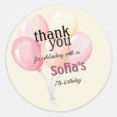 Simple personalized birthday sticker | Balloon (Voorkant)