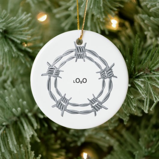 Simple Personalized business logo  Keramisch Ornament (Boom)