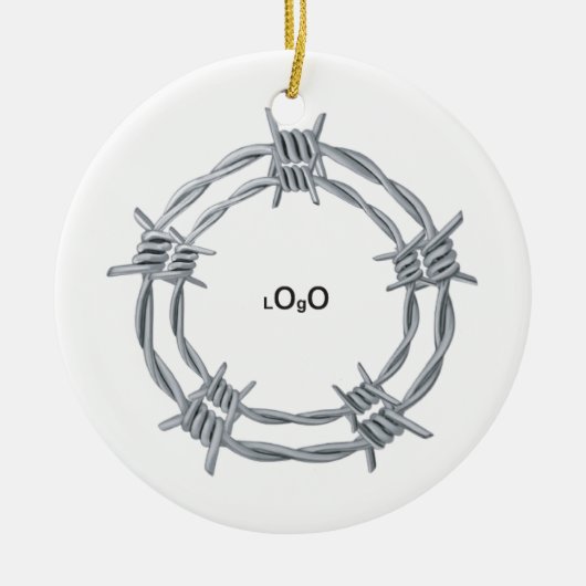 Simple Personalized business logo Keramisch Ornament (Voorkant)