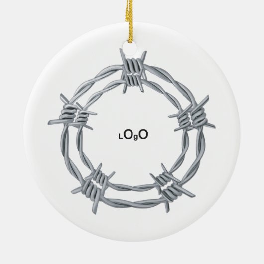 Simple Personalized business logo Keramisch Ornament (Achterkant)