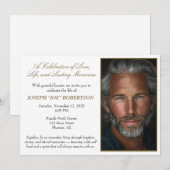 Simple Personalized Celebration of Life Invitation Kaart (Voorkant / Achterkant)