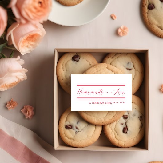 Simple Personalized Homemade with Love Caligraphy Rubberstempel