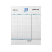 Simple Personalized Logo Business Expenses Notepad Notitieblok (Linkerzijde)