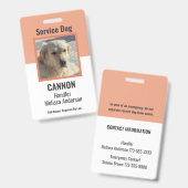 Simple Personalized Service/ Emotional Support Dog Badge (Voor- en achterkant)