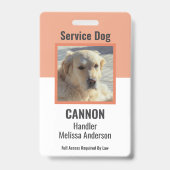 Simple Personalized Service/ Emotional Support Dog Badge (Voorzijde)