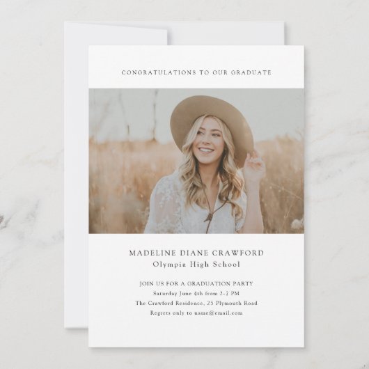 Simple Pet and Tassel Photo Afstuderen Kaart (Achterkant)