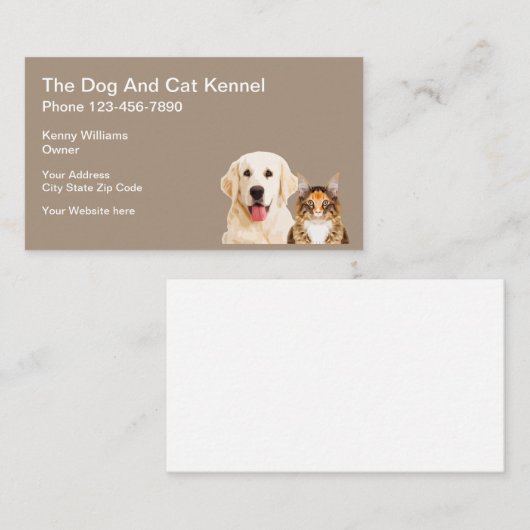 Simple Pet Kennel Visitekaartje (Voorkant / Achterkant)