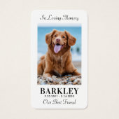 Simple Pet Memorial Foto Sympathie Prayer Kaart (Voorkant)