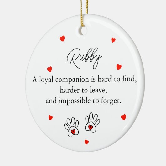 Simple Pet Name Keramisch Ornament (Links)