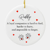 Simple Pet Name Keramisch Ornament (Achterkant)