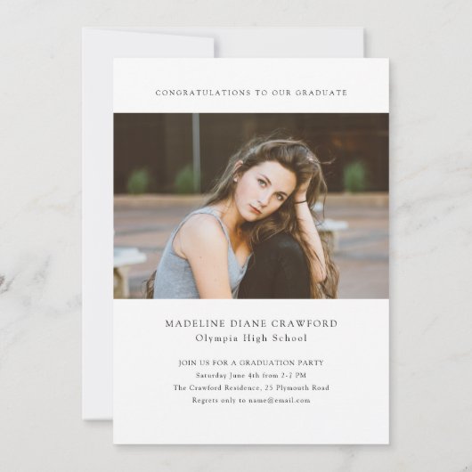 Simple Pet Photo Afstuderen Kaart (Achterkant)