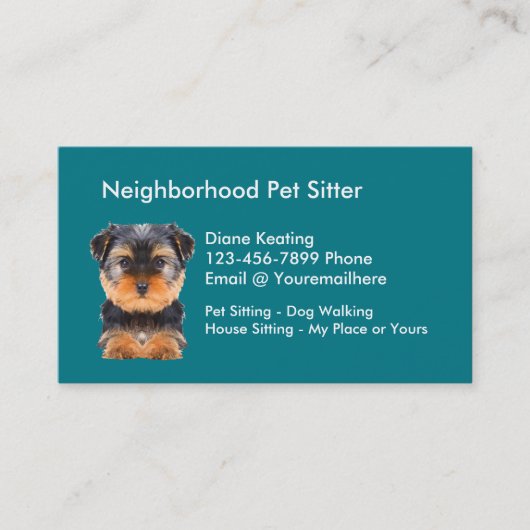 Simple Pet Sitter Visitekaartje (Voorkant)