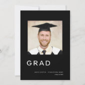 Simple Photo Afstuderen 2024 Zwart Aankondiging (Voorkant)