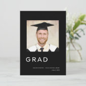 Simple Photo Afstuderen 2024 Zwart Aankondiging (Staand voorkant)