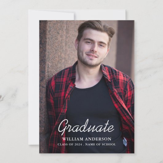 Simple Photo Afstuderen Aankondiging (Voorkant)