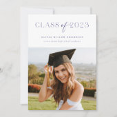 Simple Photo Afstuderen Announcement Blue 2023 Aankondiging (Voorkant)