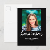 Simple Photo Afstuderen Announcement Briefkaart (Voorkant / Achterkant)