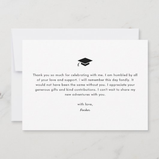 Simple Photo Afstuderen Bedankkaart (Achterkant)