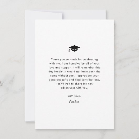 Simple Photo Afstuderen Bedankkaart (Achterkant)