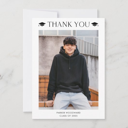 Simple Photo Afstuderen Bedankkaart (Voorkant)