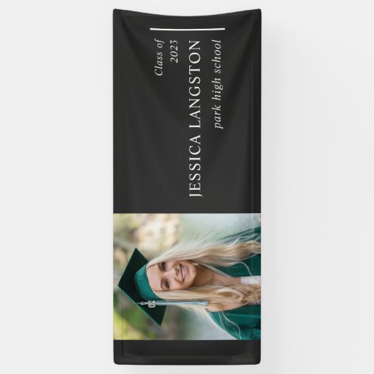 Simple Photo Afstuderen Black Banner (Verticaal)