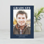 Simple Photo Afstuderen Blue Aankondiging (Staand voorkant)