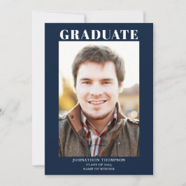 Simple Photo Afstuderen Blue Aankondiging