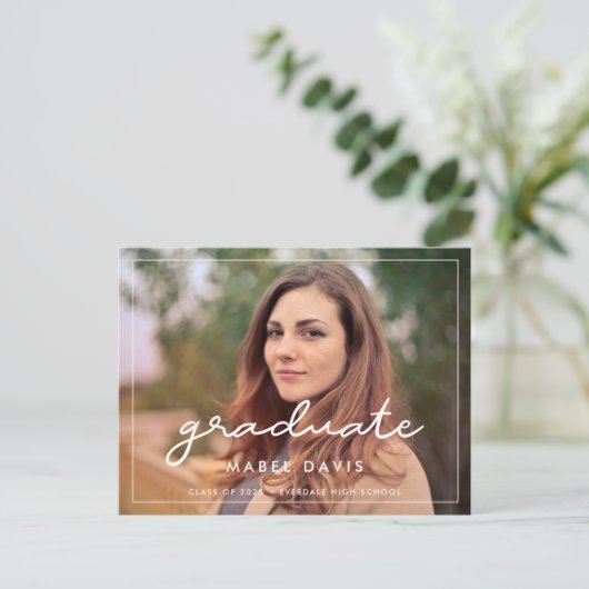 Simple Photo afstuderen Briefkaart (Staand voorkant)