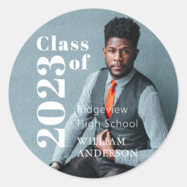 Simple Photo Afstuderen-foto Ronde Sticker