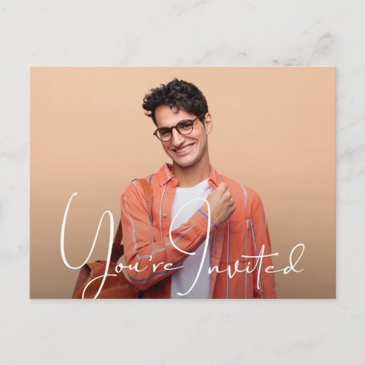 Simple Photo Afstuderen Invitation Briefkaart (Voorkant)