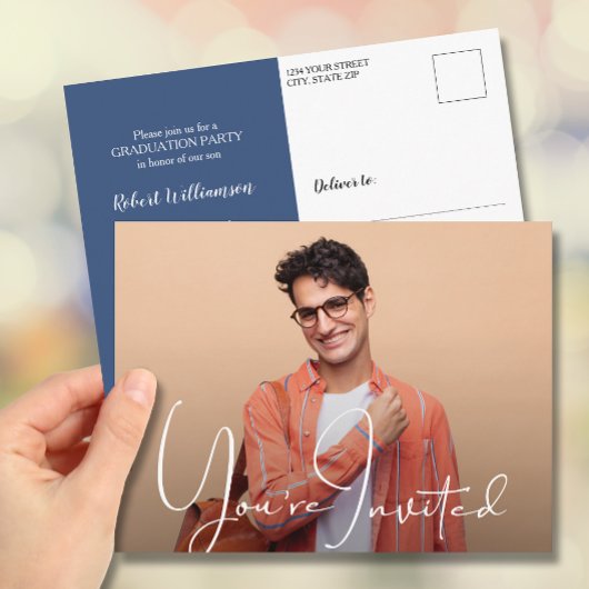 Simple Photo Afstuderen Invitation Briefkaart