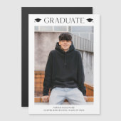 Simple Photo Afstuderen Magnetische Uitnodiging (Voorkant / Achterkant)