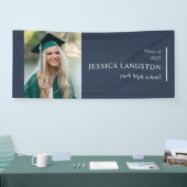Simple Photo Afstuderen Navy Blue Banner (Beurs)