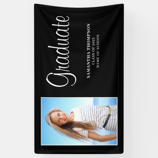 Simple Photo Afstuderen Spandoek (Verticaal)