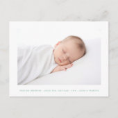 simple photo baby birth announcement briefkaart (Voorkant)