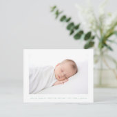 simple photo baby birth announcement briefkaart (Staand voorkant)