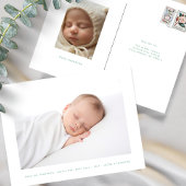 simple photo baby birth announcement briefkaart