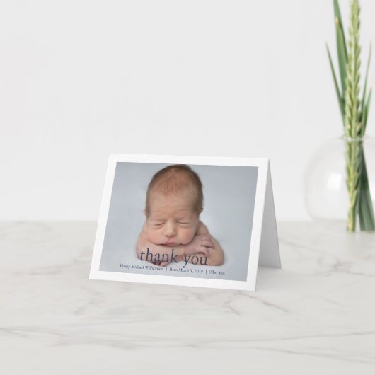 Simple Photo Baby shower-foto Bedankkaart (Voorkant)