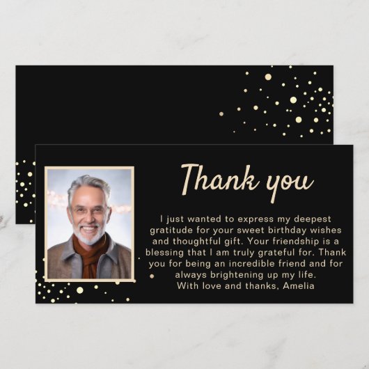 Simple Photo Birthday  Bedankkaart (Voorkant / Achterkant)