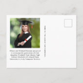 Simple Photo Blue Afstuderen Aankondigingskaart (Achterkant)