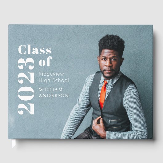 Simple Photo Bold Photo Afstuderen Gastenboek (Voorkant)