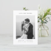 Simple Photo Budget Wedding Thank You Card W Note Bedankkaart (Staand voorkant)