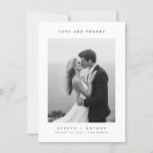 Simple Photo Budget Wedding Thank You Card W Note Bedankkaart (Voorkant)