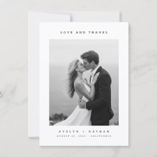 Simple Photo Budget Wedding Thank You Card W Note Bedankkaart