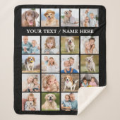 Simple Photo Collage 20 Picture Personalized Black Sherpa Deken (Voorkant)