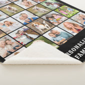 Simple Photo Collage 25 Picture Black Personalized Sherpa Deken (3/4)