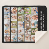 Simple Photo Collage 25 Picture Black Personalized Sherpa Deken (Voorkant (horizontaal))