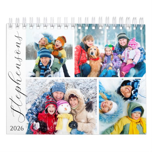 Simple Photo Collage 4 Per Month Script Calendar Kalender (Hoes)