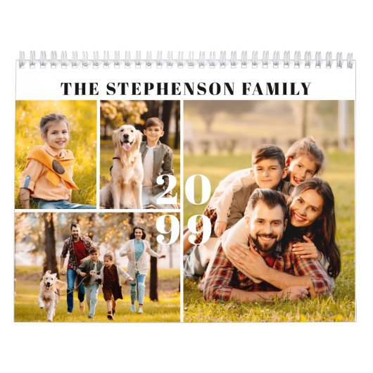 Simple Photo Collage 5 Per Month Custom Kalender (Hoes)